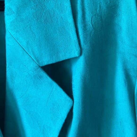 Vintage Givenchy En Plus Designer Blue Green Floral Blazer Plus 14W 80's 90s - Picture 3 of 7